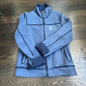 Felix The Cat Blue Sherpa Jacket Sz 3 Embroidery Zip Shearling Sherpa VTG 2005